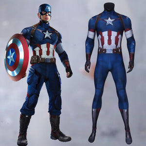 Avengers 4: Endgame Steve Rogers Captain America Jumpsuit for Carnival Halloween
