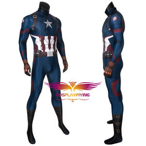 Marvel Movie Avengers 4: Endgame Captain America Steve Rogers Jumpsuit for Carnival Halloween Luxurious Verssion