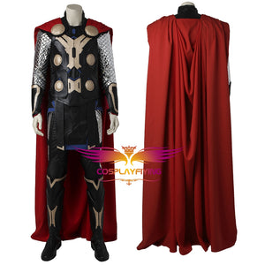 Marvel Avengers 2 : Age of Ultron Thor Son of Odin Battle Suit with Cloak Cosplay Costume Full Set for Halloween Carnival