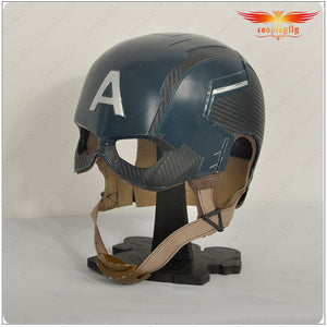 Avengers Captain America Civil War Steve Roger Blue Helmet Cosplay Prop Mask FRP Metal (Head Circumference 59CM or 63CM)
