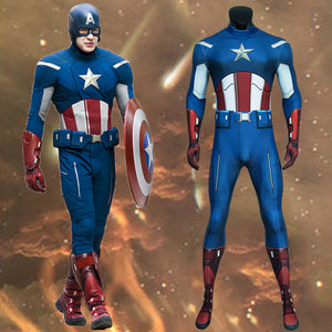 Marvel Avengers Captain America Steve Rogers Cosplay Costume Jumpsuit for Carnival Halloween Classic Simple Version