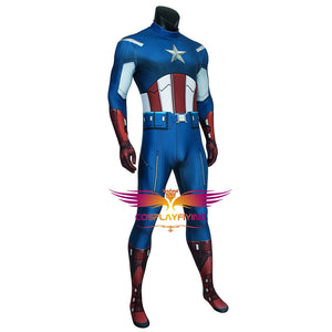 Marvel Avengers Captain America Steve Rogers Cosplay Costume Jumpsuit for Carnival Halloween Classic Simple Version