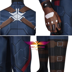 Marvel Movie Avengers Captain America: The Winter Soldier Steve Rogers Jumpsuit for Carnival Halloween Luxurious Version