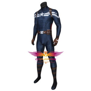 Marvel Avengers Captain America: The Winter Soldier Steve Rogers Jumpsuit Cosplay Costume for Carnival Halloween Simple Version