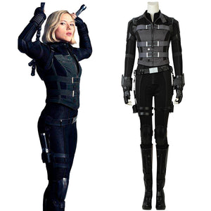 Marvel Comics Avengers 3: Infinity War Black Widow Natasha Romanoff Cosplay Costume Battle Suit Full Set for Halloween Carnival