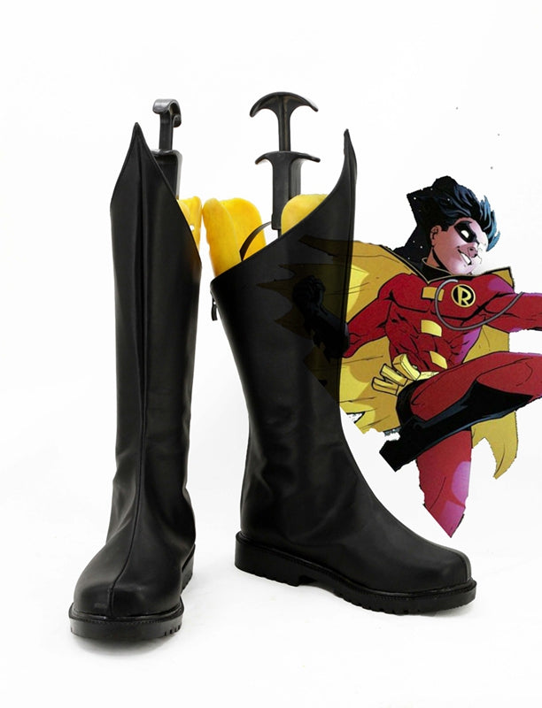 Batman Boy Wonder Robin Cosplay Shoes Boots Custom Made for Adult Men and Women