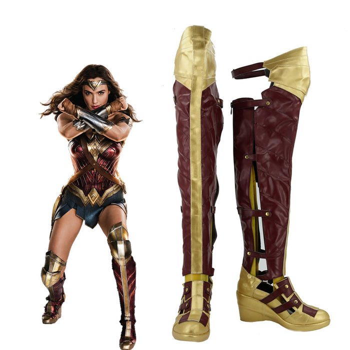 Batman v Superman: Dawn of Justice Wonder Woman Diana Prince Cosplay Shoes Boots Custom Made for Adult Men and Women