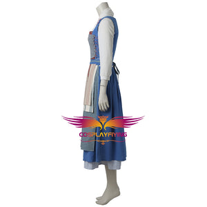 Disney Princess Beauty and the Beast Belle Maid Dress Cosplay Costume Full Set Movie Version for Halloween Carnival