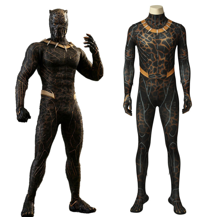 Marvel Movie Black Panther Erik Stevens Battle Jumpsuit Cosplay Costume for Halloween Carnival