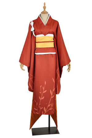 Bungo Stray Dogs Cosplay Kyoka Izumi Cosplay Costume Custom Women Red Printed Dress Corset Long Kimono Yutaka Outfit Clothing