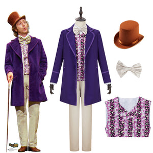 Cosplayflying - Buy Classic Movie Willy Wonka & the Chocolate Factory Willy  Wonka Cosplay Costume for Halloween Carnival with Hat