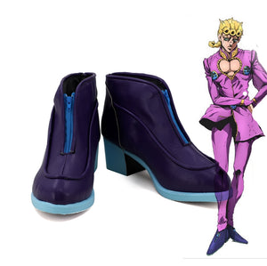 Comics Anime JoJo's Bizarre Adventure Giorno Giovanna Cosplay Shoes Boots Custom Made for Adult Men and Women Halloween Carnival
