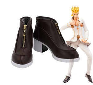 Comics Anime JoJo's Bizarre Adventure Giorno Giovanna Cosplay Shoes Boots Custom Made for Adult Men and Women Halloween Carnival Version B