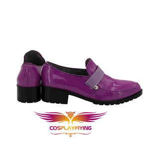 Comics JoJo's Bizarre Adventure Caesar Anthonio Zeppeli Purple Cosplay Shoes Boots Custom Made for Adult Men and Women Halloween Carnival