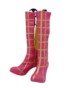 Comics JoJo's Bizarre Adventure Spice Girl Trish Una Pink Cosplay Shoes Boots Custom Made for Adult Men and Women Halloween Carnival