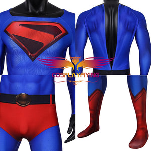 DC Comics JLA Crisis on Infinite Earths Superman Kal-El Clark Kent Jumpsuit Cosplay Costume for Halloween Carnival