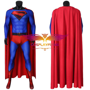 DC Comics JLA Crisis on Infinite Earths Superman Kal-El Clark Kent Jumpsuit Cosplay Costume for Halloween Carnival