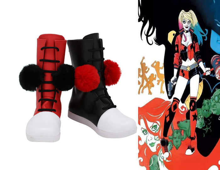 DC Comics Batman Harley Quinn Cosplay Shoes Boots Custom Made for Adult Men and Women