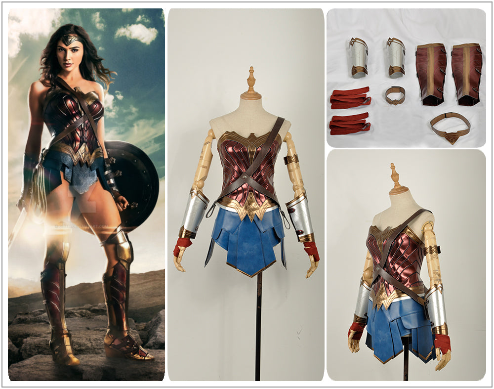 Sexy Super Heroine women's Halloween Costume Modern Wonder Woman corset &  Shorts