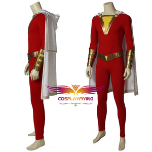 DC Comics Captain Marvel Shazam Billy Batson Cosplay Costume Red Suit for Halloween Carnival