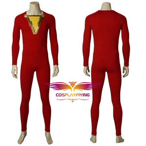 DC Comics Captain Marvel Shazam Billy Batson Cosplay Costume Red Suit for Halloween Carnival