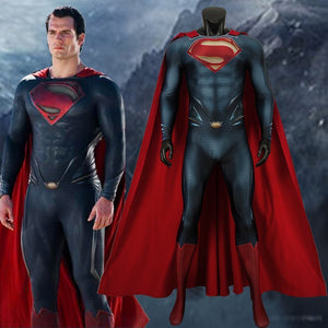DC Comics JLA Superman Man of Steel Superman Clark Kent Jumpsuit Cosplay Costume for Halloween Carnival