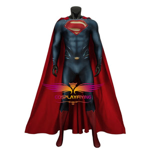 DC Film JLA Superman Man of Steel Clark Kent Jumpsuit Cosplay Costume for Halloween Carnival Party Simple Version
