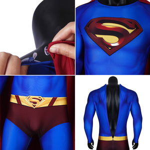 DC Movie Superman Returns Clark Kent Jumpsuit Cosplay Costume for Halloween Carnival Party Simple Version