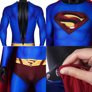 DC Comics Superman Returns Clark Kent Jumpsuit Cosplay Costume for Halloween Carnival Luxurious Version