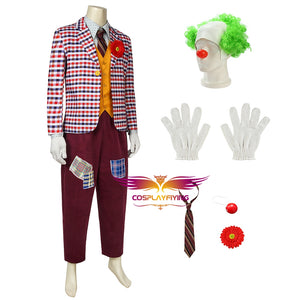 DC Comics Joker Arthur Fleck Comedian Clown Cosplay Costume Full Set for Halloween Carnival