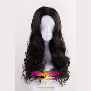 DC Comics Justice League Wonder Woman Diana Prince Black Long Curly Cosplay Wig Cosplay for Girls Adult Women Halloween Carnival