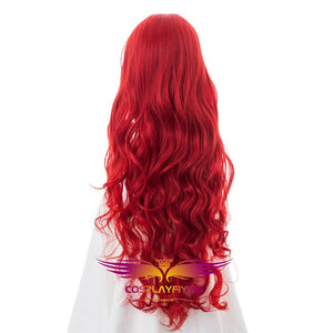 DC Comics Movie Aquaman Justice League Mera Long Curly Wavy Cosplay Wig Cosplay for Girls Adult Women Halloween Carnival