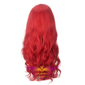 DC Comics Movie The Avengers Aquaman Mera Red Wave Cosplay Wig Cosplay Prop for Girls Adult Women Halloween Carnival Party