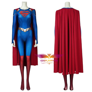 DC Comics Supergirl Season 5 Kara Zor-el Cosplay Costume 3D Print Bodysuit Jumpsuit for Carnival Halloween Simple Version