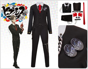 DRB Cos Hypnosis Mic Division Rap Battle Iruma Jyuto Black Vest Shirt Cosplay Costume Halloween Carnival