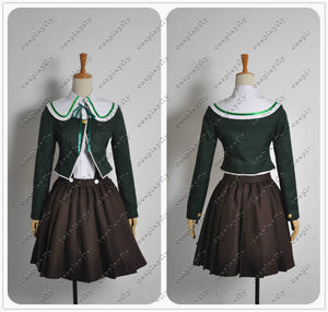 Danganronpa Chihiro Fujisaki Cosplay Costume Green Top Jacket Dress Skirt Uniform Outfit Cosplay Costume