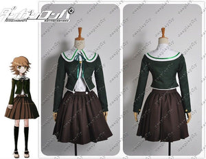Danganronpa Chihiro Fujisaki Cosplay Costume Green Top Jacket Dress Skirt Uniform Outfit Cosplay Costume