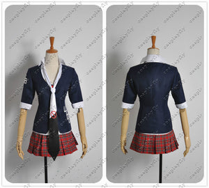 Danganronpa Junko Enoshima Prohibition Symbol Mark Sign Cosplay Costume Dress Skirt Women Clothing Outfit For Adult Tie Hairpin
