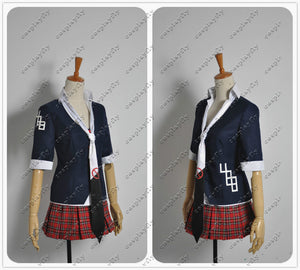 Danganronpa Junko Enoshima Prohibition Symbol Mark Sign Cosplay Costume Dress Skirt Women Clothing Outfit For Adult Tie Hairpin