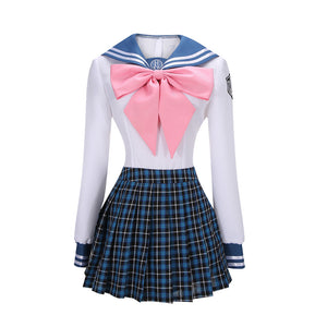 Danganronpa Dangan-Ronpa Sayaka Maizono Cosplay Costume Sailor Suit Outfit with Pink Bow-Tie