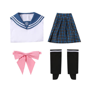 Danganronpa Dangan-Ronpa Sayaka Maizono Cosplay Costume Sailor Suit Outfit with Pink Bow-Tie