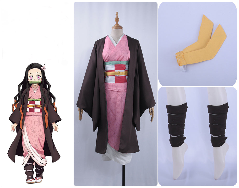 Cosplayflying - Buy Demon Slayer: Kimetsu no Yaiba Kamado Nezuko Cosplay  Costume Custom Pink Kimono Jacket Belt Leggings