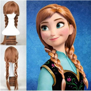 Disney Anime Movie Frozen Anna Cosplay Wig Braid Cosplay for Adult Women Halloween Carnival