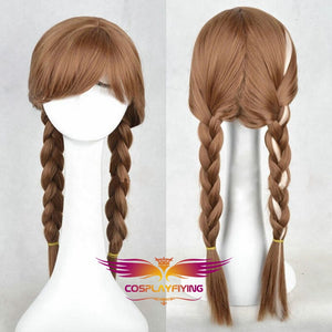 Disney Anime Movie Frozen Anna Cosplay Wig Braid Cosplay for Adult Women Halloween Carnival