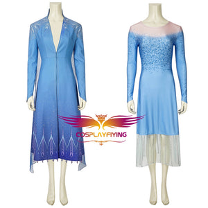 Disney Anime Movie Snow Queen Princess Elsa Cosplay Costume Luxurious Version for Halloween Carnival