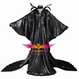 Disney Maleficent Fairy Godmother Black Dress Robe Cosplay Costume for Halloween Carnival