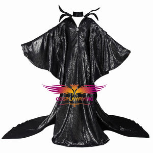 Disney Maleficent Fairy Godmother Black Dress Robe Cosplay Costume for Halloween Carnival