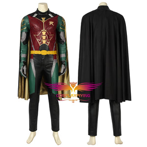DC Comics Teen Titans Go Robin Dick Grayson Battle Robe Adult Men Cosplay Costume Full Set for Halloween Carnival