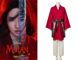 Disney Princess Mulan 2020 Movie Cosplay Costume Inner Shirt Pants Robe Belt Armor Accessories for Halloween Carnival