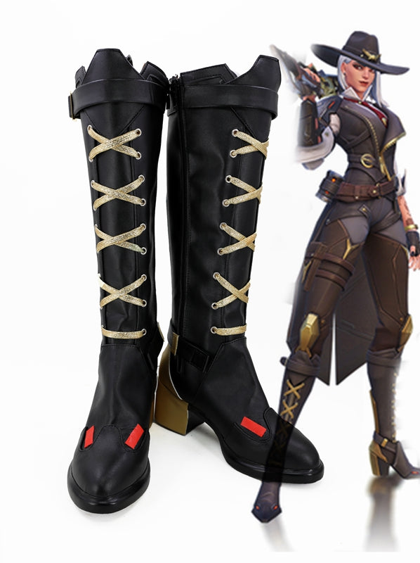 FPS Game OW Overwatch Ashe Cosplay Shoes Boots Custom Made for Adult Men and Women Halloween Carnival